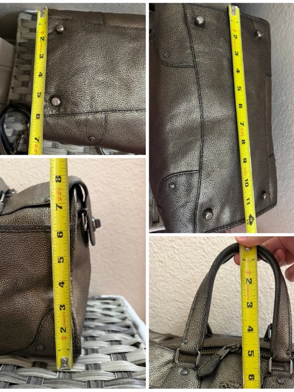 Coach Rhyder Satchel Metallic Two Tone Leather Brass Black - Style 33739 - Picture 3 of 16